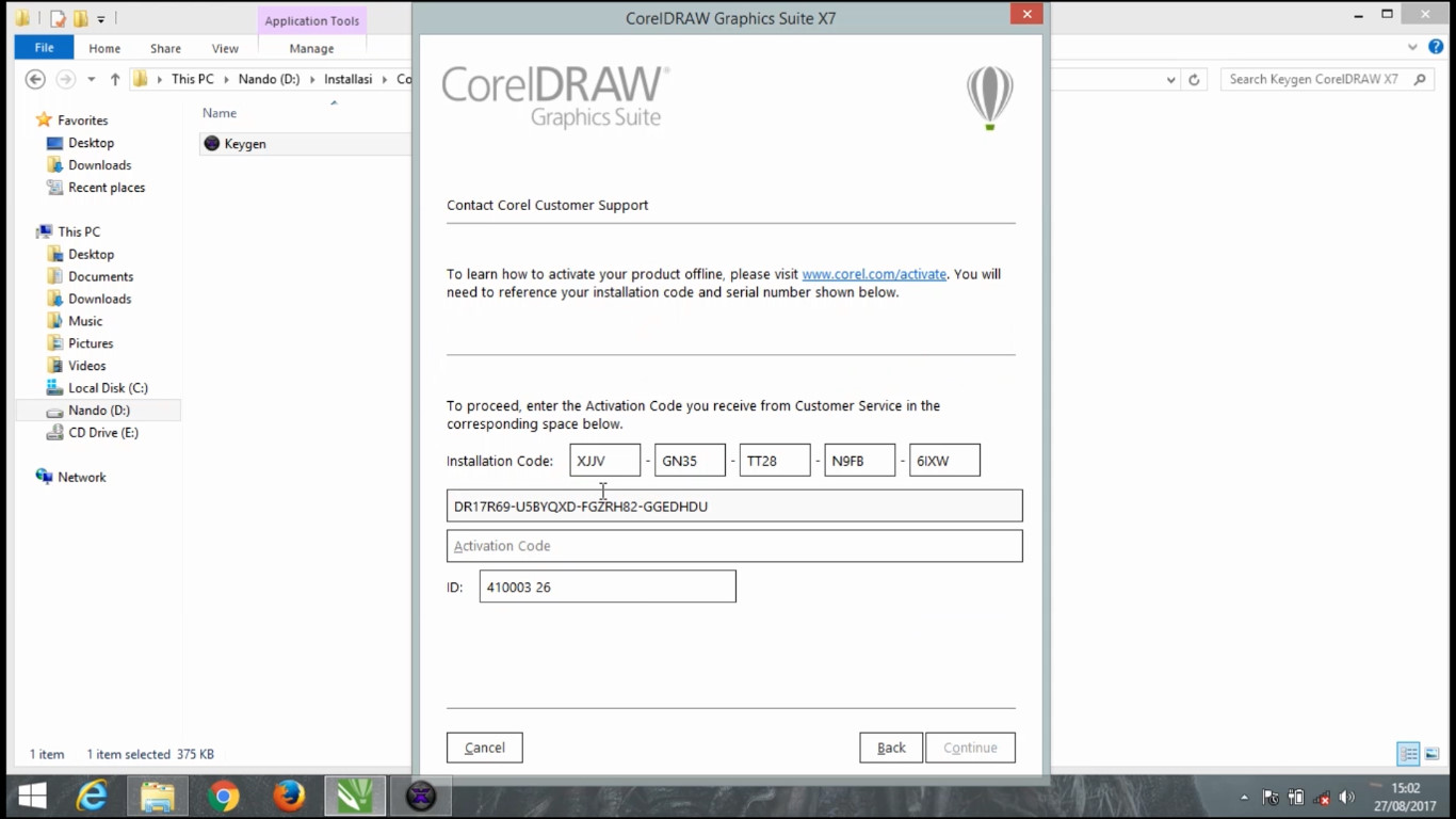 serial number corel dray x7